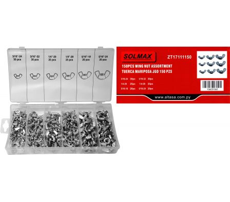 KIT TUERCA MARIPOSA 150 PZS ZT17111150
