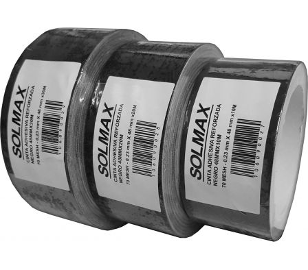 CINTA ADHESIVA REFORZ 48MM X 20M NEGRO SOLMAX