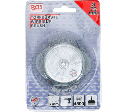 CEPILLO ACERO COPA ALAMB ONDUL C/ VASTAGO   75MM 3076 BGS