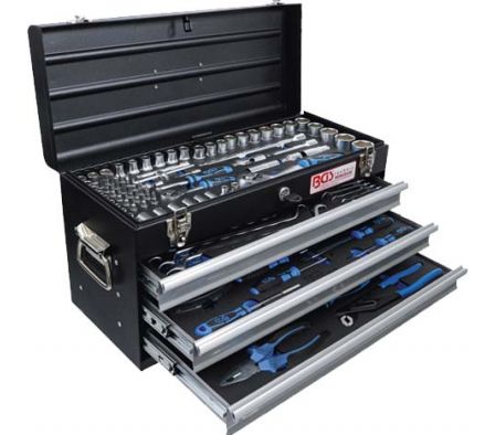 CAJA METAL CON 143 HERRAMIENTAS 3 GAVETAS 3318 BGS