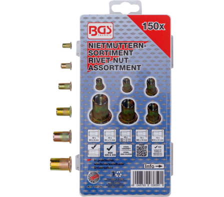 KIT TUERCAS ACERO REMACHABLES 150PZ 14126 BGS