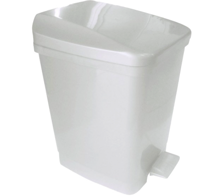 BASURERO PLAST. 9L C/ PEDAL BLANCO METASUL