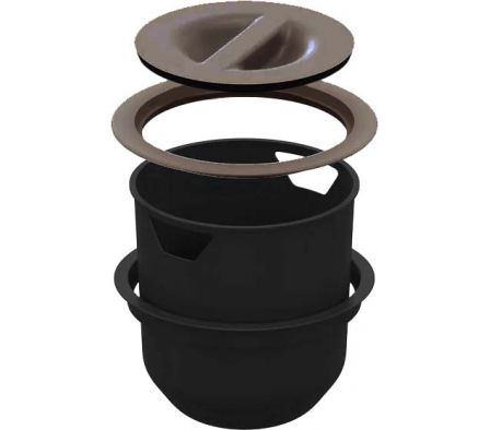 BASURERO EMBUTIR REDONDO CAPUCCINO METASUL