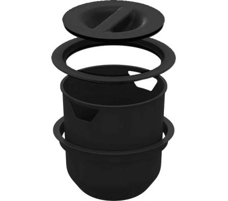 BASURERO EMBUTIR REDONDO NEGRO METASUL