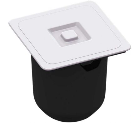 BASURERO EMBUTIR CUADRADO BLANCO METASUL