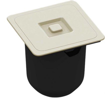 BASURERO EMBUTIR CUADRADO BEIGE METASUL