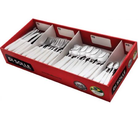 CUBIERTOS CAJA EXHIBIDOR 240PZ BLANCO PRISMA