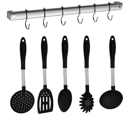 BARRA INOX 6 GANCHOS 400MM CLEAN