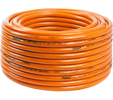 MANGUERA JARDIN NARANJA SILICON 1/2" TRENZ 100M PABOVI
