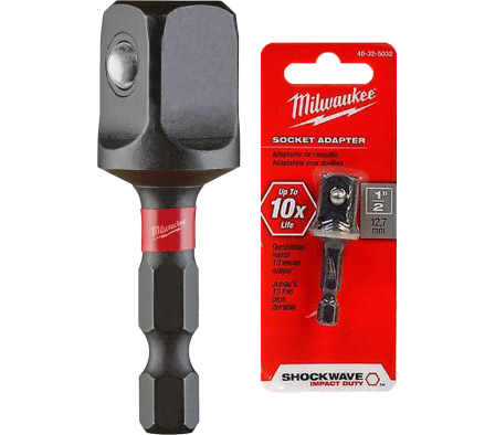 ADAPTADOR HEX. 1/4" A 1/2" MILWAUKEE 48325034