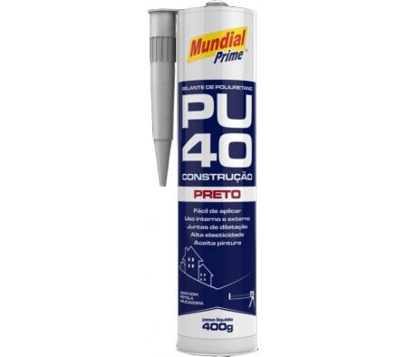 SELLANTE POLIURETANO PU40 400GR NEGRO MUNDIAL