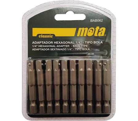 ADAPTADOR HEX. CUADRADO 1/4" 50MM 10 PZ BAB062