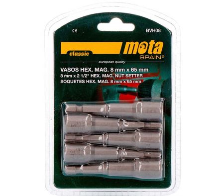 PUNTA VASO HEXAGONAL MAG.   8MM 5PZ BVH08