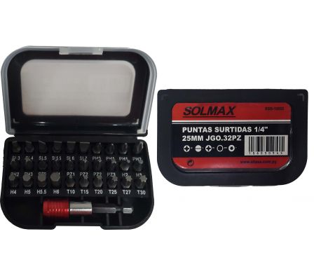 PUNTAS SURTIDAS 1/4" 25MM JGO. 32PZ RSB-10032