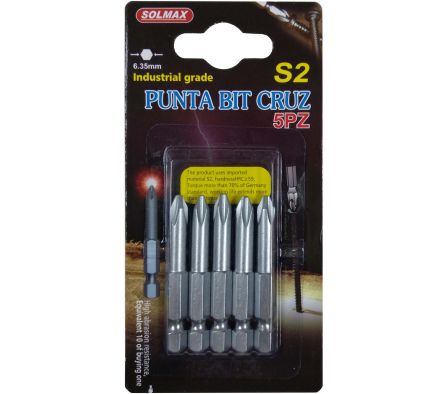 PUNTA BIT CRUZ PH2 6MMX50MM S2 5PZ 01H-03