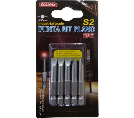 PUNTA BIT PLANO  4MMX50MM S2 5PZ 01C-01