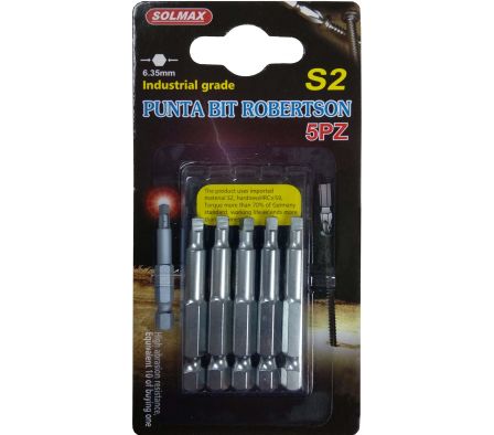 PUNTA BIT ROBERTSON S1 5.0MMX50MM S2 5PZ 01R-01