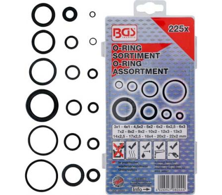 KIT O-RING ANILLO DE GOMA 3-22MM 225PZ 8044 BGS