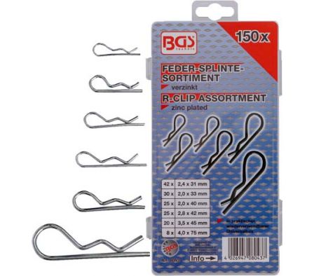KIT SEGURO CLIP 2.4-4MM 150PZ 8043 BGS