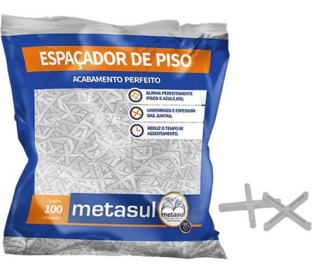 ESPACIADOR PISO 2MM TRANSP 100PZ METASUL