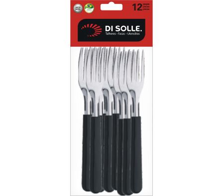 TENEDOR MESA NEGRO 12 PZ PARATY