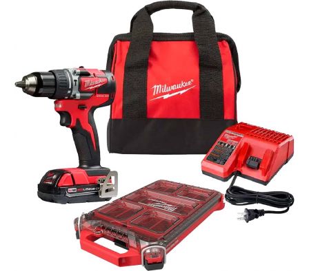 TALADRO ATORN. PERC. 13MM M18 BLSS KIT 5PZ MILWAUKEE 2802-159CPO